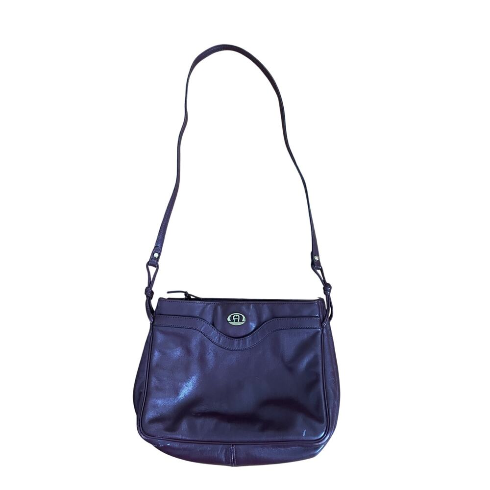 Vintage Etienne Aigner oxblood leather shoulder bag #0384